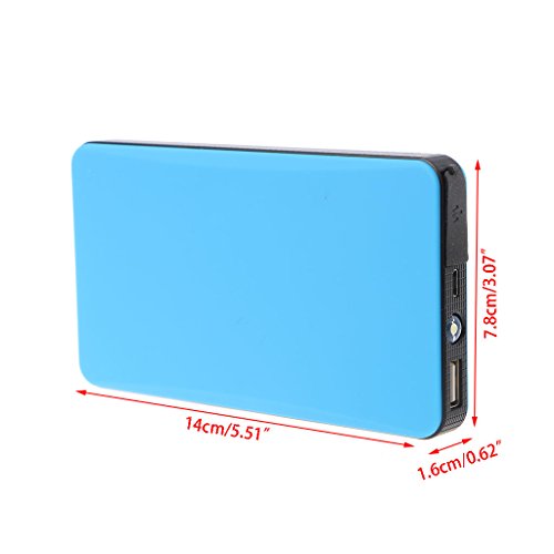 yournameI Car Emergency Power Charger, 12V 20000mAh Multi-Function Car Jump Starter Power Bank Emergency Charger Booster (Blue)