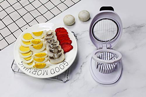 Aichoof Egg Slicer with stainless steel wire,white&black