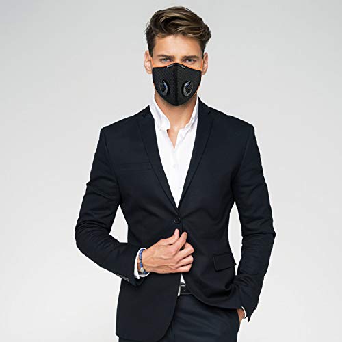 Face Covering Reuseable with 10 Filters for Men Women Adult (Orange+Black)