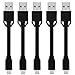 Type C Short Cords, 5-Pcs Fasgear 11CM USB C to USB 2.0 TPE Cables High Speed Charging Compatible with Galaxy S8, Power Bank, Nexus 6P, LG V20, HTC 10 and More(5 Pack Black)