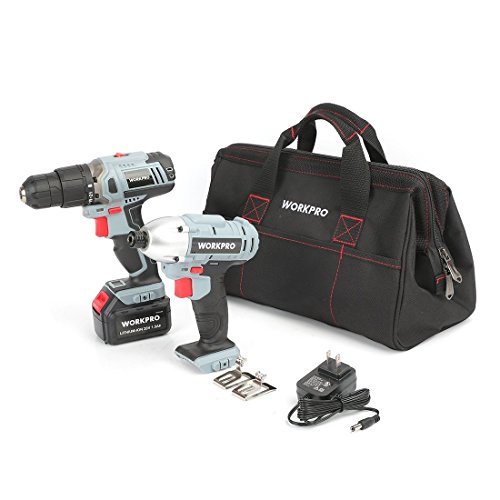 WORKPRO Cordless Drill Drivers Driver/Impact 20V Lithium Combo Kit(1