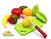 Little Treasures Cutting Fruit Set Chopping Board and Toy Fruit Features 2 Piece Pretend Cut in Half Fruits & Cutting Board with Pretend Chopping Knife