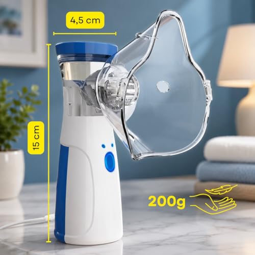Nebulizador Portátil Ultrassônico Silencioso com Máscaras Adulto e Infantil