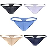 Men's Thongs,Closecret Sexy Cotton Underwear Pack of 5pcs G-strings