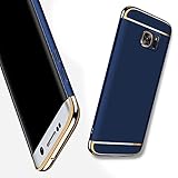 For Galaxy S6 Edge Plus Case,JOBSS Hybrid Luxury Shockproof Armor Back Ultra-thin Case Cover Removable case for Samsung Galaxy S6 Edge Plus Dark Blue