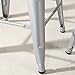 BELLEZE Metal Dining Room Stackable Chairs, Indoor Outdoor Weather Resistant Industrial Vintage Stool for Patio Kitchen Cafe Bistro Restaurant Farmhouse 26-inch [Set of 6] - Wyatt (Silver)