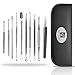 10pcs Pimple Popper Blackhead Remover Tool +Ear Wax Removal +Cuticle Pusher Stainless Steel Comedone Zit Blemish Acne Kit with Brush & Leather Bag