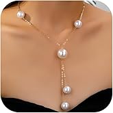 Long Pearl Necklaces for Women Fashion Large Round Balls Pearls Drop Lariat Necklace Dainty Boho Pearls Beads Body Chain Plus Size Trendy Jewelry Gifts