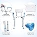 Shower Chair with Back and Arms Supports Upto 300 lbs by Health Line Massage Products, Adjustable Bath Bench Stool for Seniors Elderly Disabled Handicap and Injured