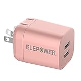 Elepower USB Wall charger 2.4A High Speed Universal Travel Wall Charger for iPhone X / 8 / 7 / 6 / Plus, iPad Pro / Air / mini, Galaxy S8 / S7 / S6 / Edge, iPod, HTC, Power Bank and More-Rose Gold