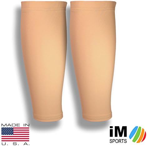 iM Sports GAZELLE Running Compression Calf Sleeves + Reduce Injury + UV Protection + Made in USA - Suntan - X-Large / XX-Large - Pair