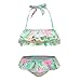 Girls Two Piece Bikini Swimsuits Striped Ruffle Swimwear Falbala Bathing Suit Set