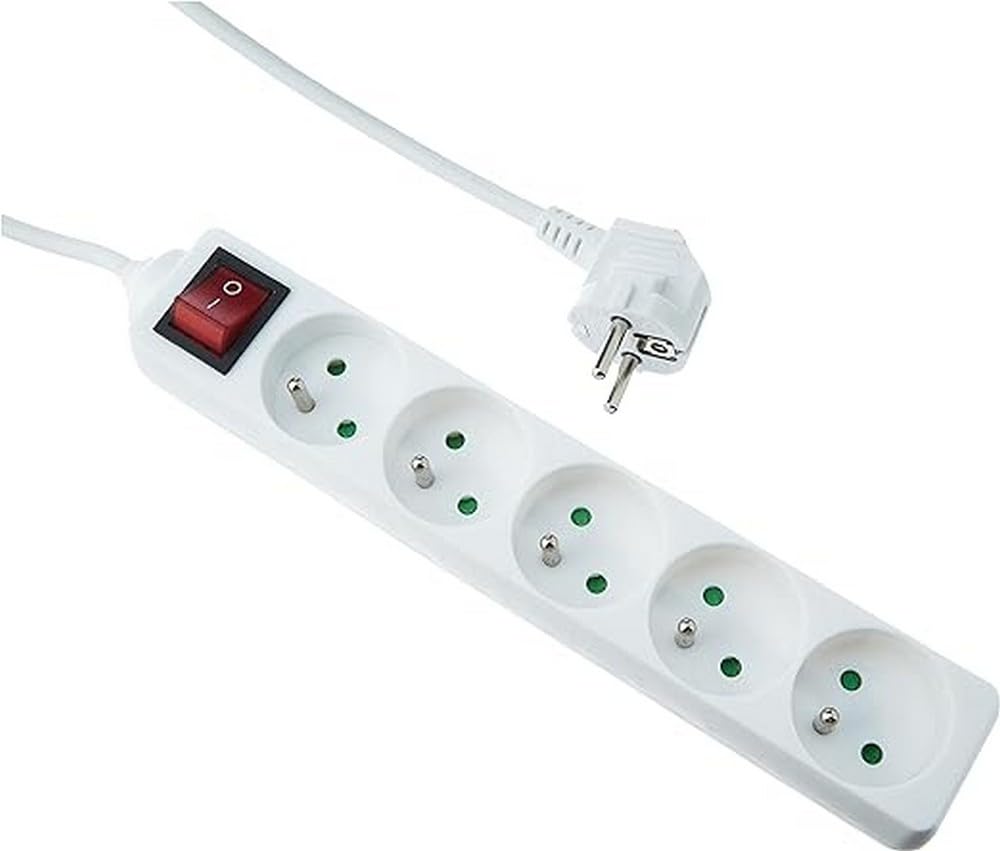 Expert Line 5 Outlet Multi-Socket Power Strip with On/Off Switch