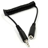 kenable COILED 3.5mm Stereo Jack to Socket Headphone Extension Cable Lead 1m (~3 feet)