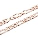 Trendsmax Mens Chain Womens Flat Figaro Link Rose Gold Plated Necklace 6mm 20inch