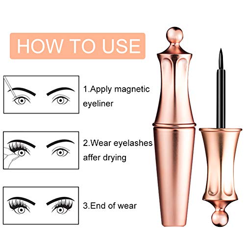 Magnetic Eyeliner and Lashes, Magnetic Eyeliner, Magnetic Eyelashes, Waterproof Magnetic Eyelashes With Eyeliner, Eyelashes With Natural Look - Comes With Tweezers