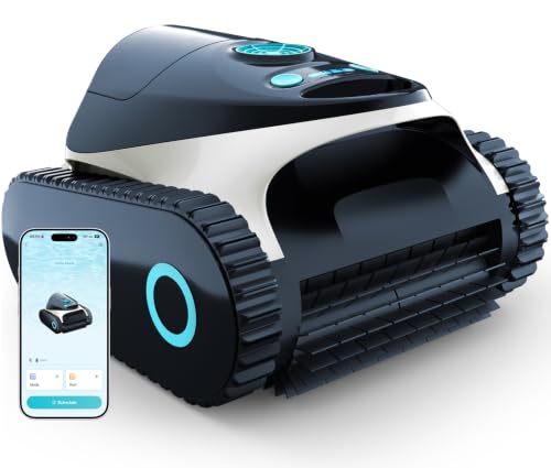 Cordless Pool Cleaner Robot with Wall Climbing, 2.5H Fast Charging, Tripe-Motor Strong Suction, C1 Pool Vacuum for Inground Pools up to 150㎡, Multi Cleaning Modes(Obsidian & Ivory)