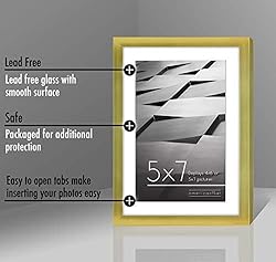 Americanflat 5x7 Picture Frame in Gold - Displays
