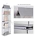Aoolife Hanging Purse Handbag Organizer,Clear Hanging Shelf Bag Collection Storage Holder-Dust-Proof Closet Wardrobe Hatstand Space Saver,4 Shelf（Grey）