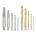 KKmoon 10pcs Cobalt Left Hand Drill Bit Broken Bolt Damaged Screw Extractor Set with Metal Case