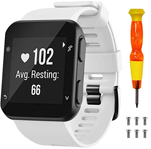 NotoCity for Garmin Forerunner 35 Strap/Garmin Approach S10 Strap Soft Silicone Replacement Watch Band Forerunner 35/Approach S10 Golf Watch(WHITE)