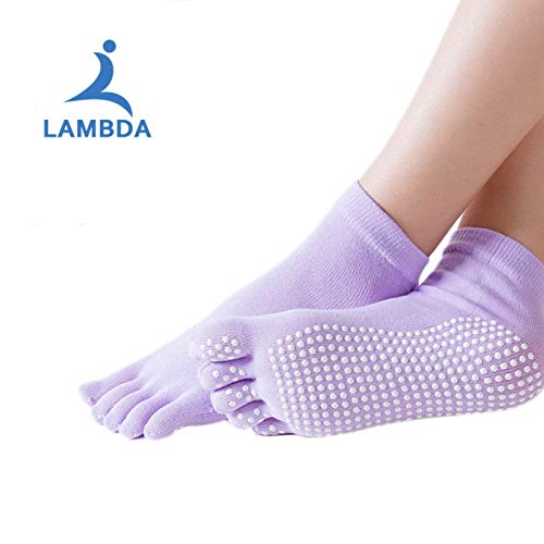 Amazon.com: CUSHY Women Yoga Socks Anti-slip Five Fingers ...