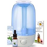 GENIANI Ultrasonic Cool Mist Aroma Humidifier with NIGHTLIGHT and Essential Oil Set - Best Aromatherapy Humidifiers for Bedroom/Living Room/Office and House | Quiet Operation, Safe for Baby - 2.4L