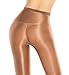 RICHTOER 2 Pairs Shaping Socks Oil Socks Shiny Silk Stockings Pantyhose Dance Tights (Champagne and Nude)