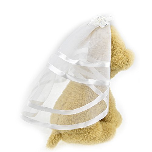 Veil For Dogs Small Dog Pet Cat Wedding Veil Dress Bride Costume Dog Hair Bow Clips Hairpin Headwear Dog Hair Accessories