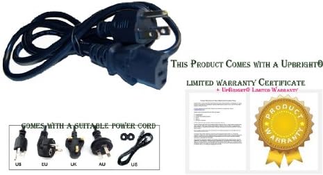 UpBright AC IN Power Cord Outlet Socket Cable Plug Lead Compatible with ASUS VE248H VE248Q VE249H VE276Q VE278H VE278Q VS248HP VS207TP VS208NP VK221D VK246H VK248HCSM VE205N VE205T VE208 VE208T VE208N
