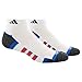 adidas Men's Climalite II Low Cut Socks (2 Pack), One Size, White/Shock Blue/Bold Orange/Black-Onix Marl