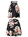 Women's Floral Printed Summer Dress Romper Boho Playsuit Jumpsuits Beach 2 Piece Outfits Top with Shorts A Black