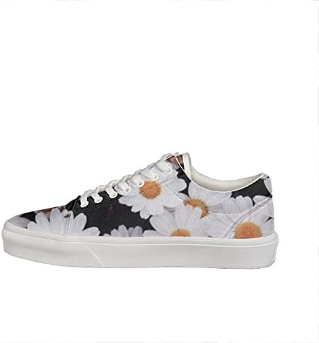 classic daisy appearance of white petals (ray florets Women skate shoe Flat slip on Fashion designer gift