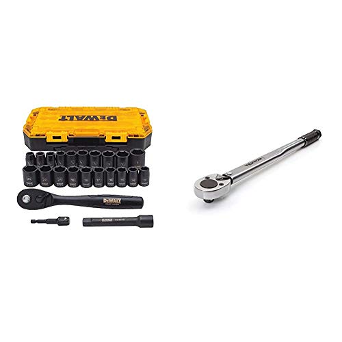DEWALT Impact Socket Set, 23-Piece, 1/2" Drive Metric/SAE (DWMT74739 ...