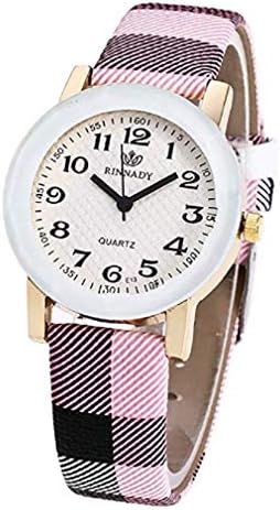 Fashion Clearance Watch! Noopvan Womens Watches on Sale Ladies Teen Girls Dress Wrist Quartz Watch with Color Block Leather Band Unique Casual Analog Quartz Watches Classic Wristwatch X39 (Pink)