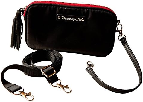 MotoChic Valerie Black Handbag Purse Clutch Crossbody Waist Bag with Adjustable Straps