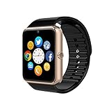 ZAOYI Smartwatch GT08 Bluetooth Smart Watch with Camera SIM Card TF/SD Card Slot Call Sync Notifier and Smart Health Watch for Iphone and Android Smartphones (Rose Gold) 