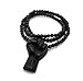 NYFASHION101 3D Raised Fist Wood Pendant 36