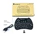 Beastron 2.4G Mini Wireless Keyboard with Touchpad＆QWERTY Keyboard, Backlit Portable Handheld Keyboard Wireless with Remote for Laptop,PC,Google Android TV,Xbox,PS3/4 .Black