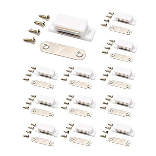 Cabinet Magnet Latch - Best for Cabinet Doors, Cupboards, Drawers and Shutters - Cabinet Magnetic Latch Easy Install - Magnetic Cabinet Catch Screws Included - Set of 12 - Thumbnail 6