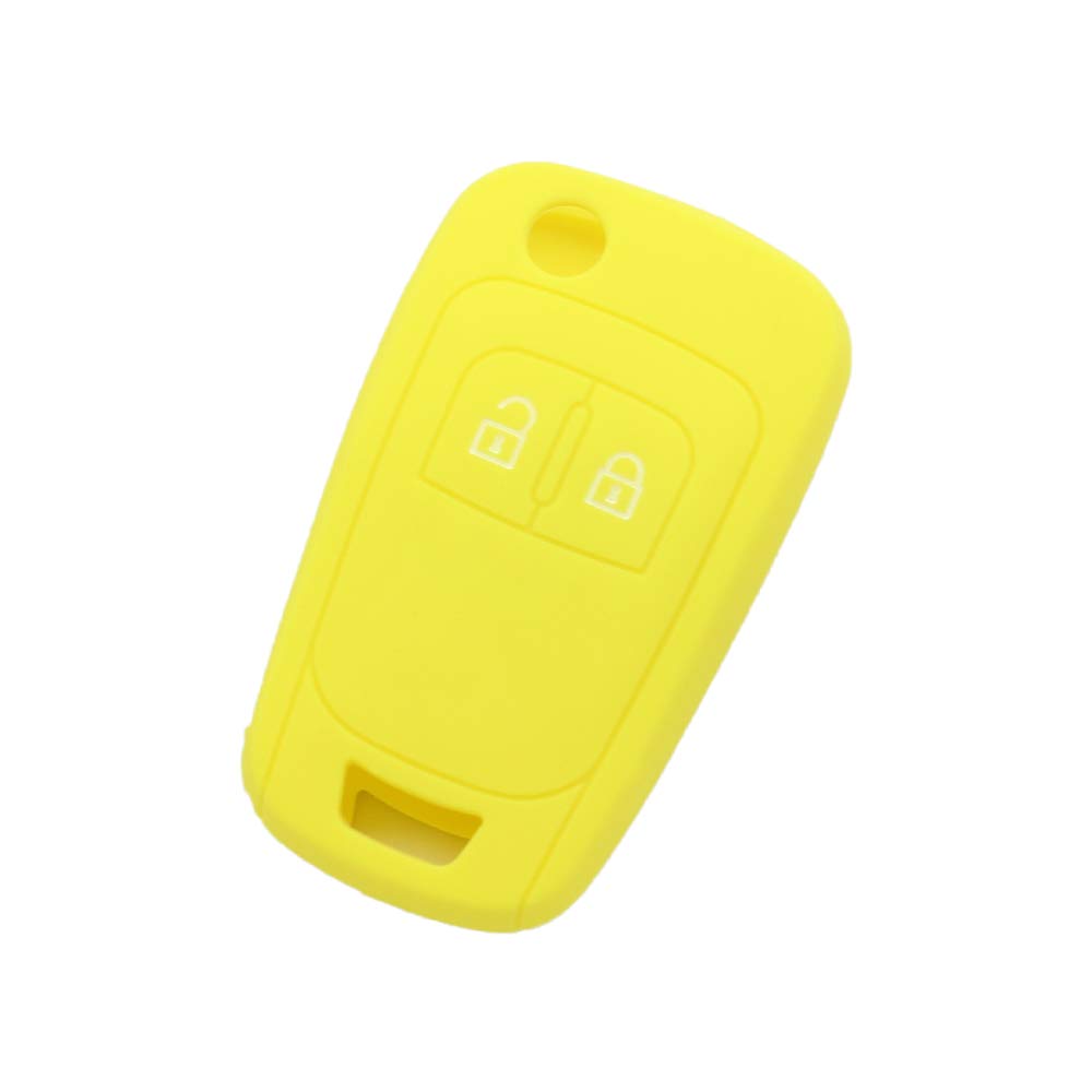 BROVACS Silicone Cover Protector Case Holder Skin Jacket Compatible with OPEL VAUXHALL 2 Button Flip Remote Key Fob CV9624 Yellow โ image 1