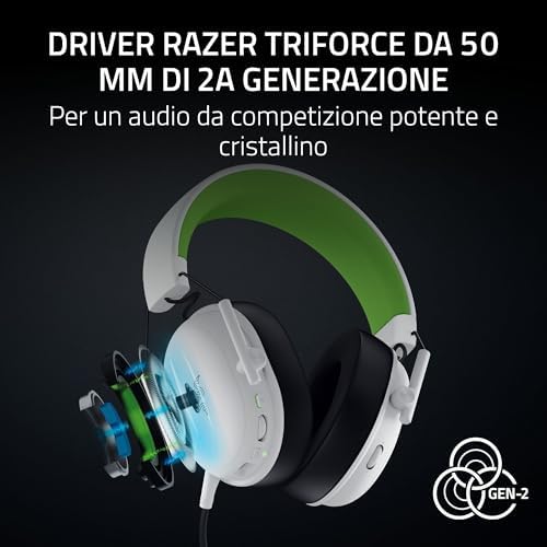 BlackShark V3 X HyperSpeed Xbox - Cuffie wireless per eSport gaming - Ultraleggere 270g - Driver TriForce da 50mm - Microfono rimovibile - HyperSpeed 2,4 GHz e Bluetooth - Xbox/PC | Bianco