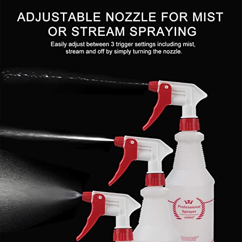 Uineko Empty Spray Bottles, Heavy Duty Sprayer, Mist & Stream, 4 Pack photo 10