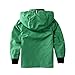 Hiheart Boys Girls Waterproof Hooded Jackets Cotton Lined Rain Jackets Green 7/8