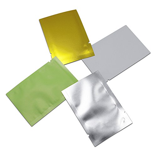 Mylar Vacuum Sealer Flat Merchandises Bags for Giveaway Sample Aluminum Foil Open Top Sealable Packing Matte Metallic Foil Food Storage Preservation Pouch (3.9x5.9 inch, 200 pcs)
