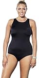 Aquabelle Women's Chlorine Resistant High-Neck Swimsuit