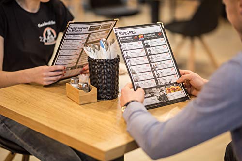 Set of 30 Menu Covers 8.5 x 11 - Pick The Right Menu Holders for Your Restaurant - Single Page Menu Sleeves Double View - Best Menu Books and Restaurant Supplies - Kitchen, Drink, Wine Menu Covers