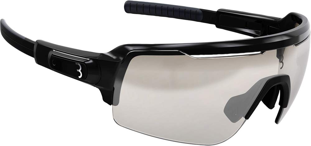 BBB Cycling BSG-61PH Commander PH Sport Glasses with Adaptable Lenses and Hydrophobic Coating for Road and Mountain Biking, Gloss Metallic Black, One Size