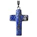 ZHEPIN Bless Gems Cross Pendant Necklace Healing Gemstone Symbol of Salvation, Good News