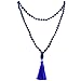 SUNYIK Lapis Lazuli Wrap Bracelet,Beaded Necklace Tibetan Buddhist Mala Prayer Beads